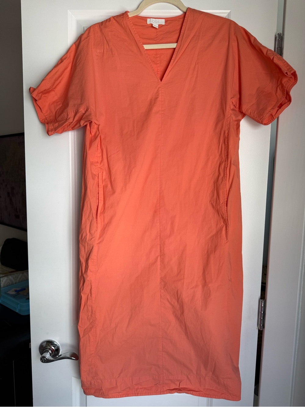 COS Coral Orange Midi Dress